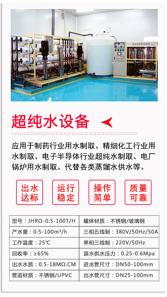 超纯水设备应用范围