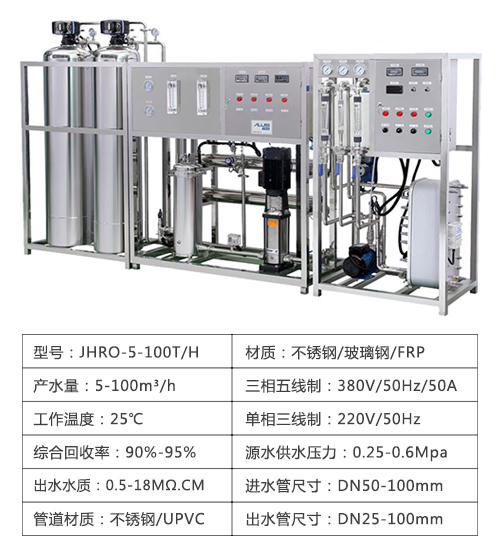 去离子水设备参数表